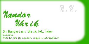 nandor uhrik business card